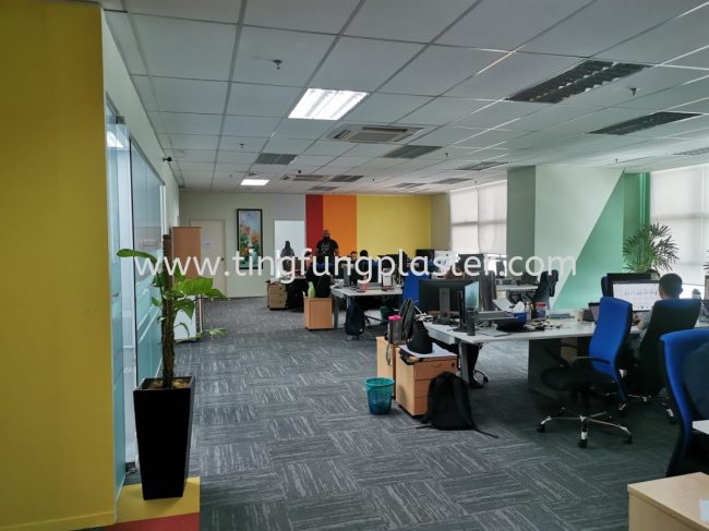 Company staff working in newly renovated office space