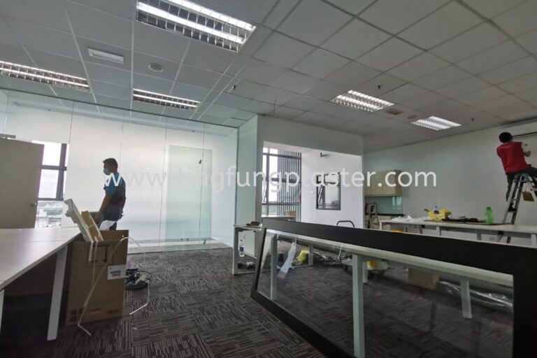 Office renovation in progress with the team at work